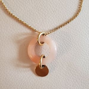 J Crew pink and gold long necklace